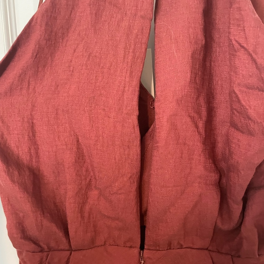 Joie Women's Red Sleeveless V Neck Tanika Tulip Front Midi Dress Size L‎ NWT - Picture 9 of 9